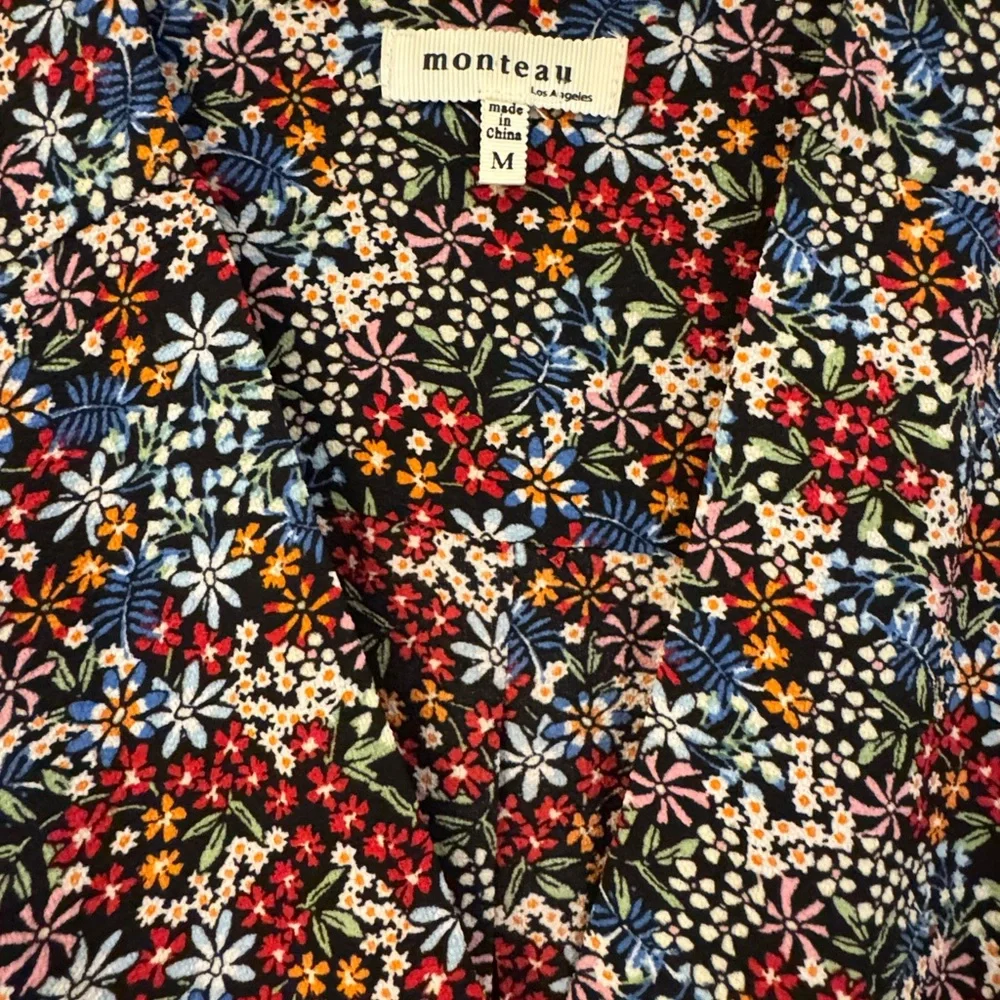 Monteau Multicolor Floral Ruffle Blouse - Picture 2 of 2